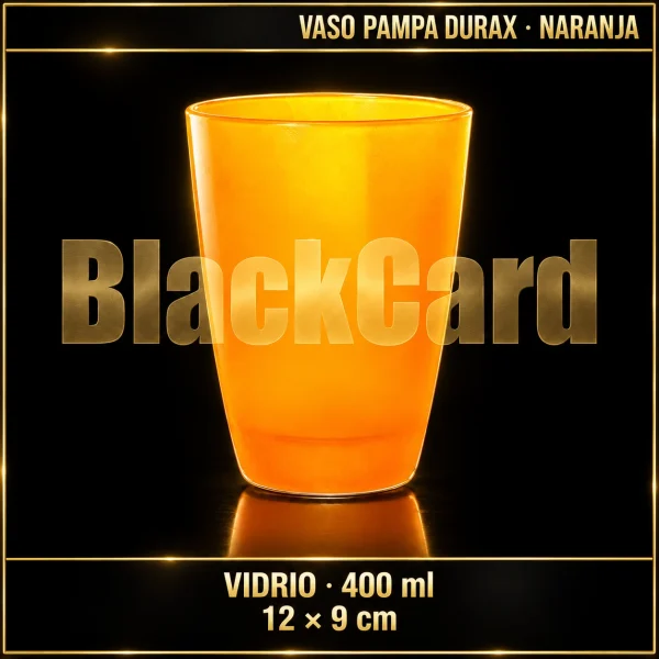 VASO PAMPA VIDRIO 400ML FLUOR NARANJA 12X9CM DURAX