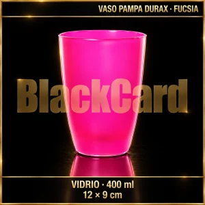 VASO PAMPA VIDRIO 400ML FLUOR FUCSIA 12X9CM DURAX