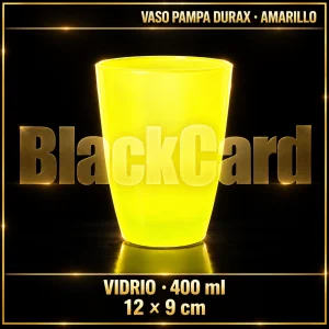 VASO PAMPA VIDRIO 400ML FLUOR AMARILLO 12X9CM DURAX
