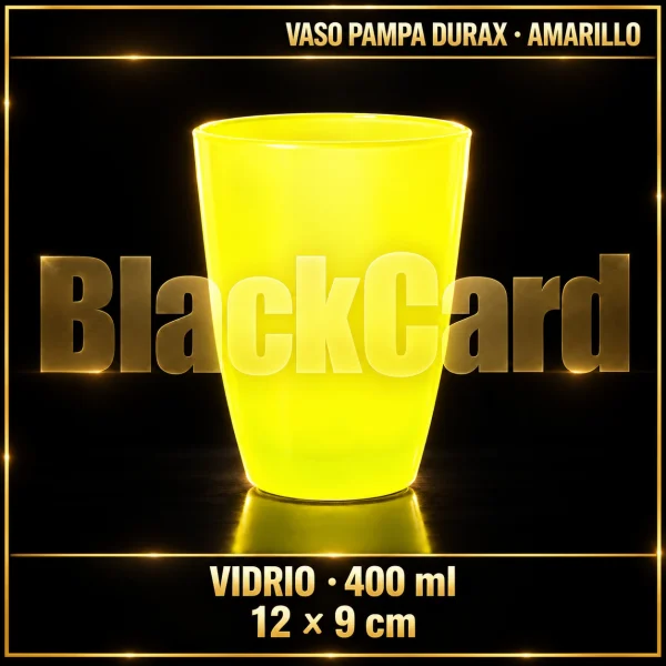 VASO PAMPA VIDRIO 400ML FLUOR AMARILLO 12X9CM DURAX