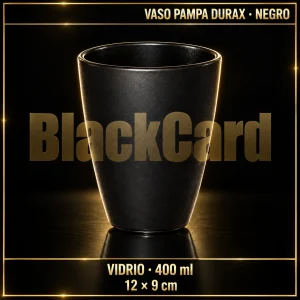 VASO PAMPA VIDRIO 400ML NEGRO 12X9CM DURAX