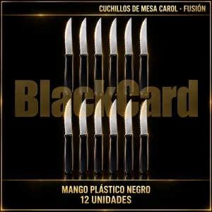 CUCHILLO DE MESA MANGO PLASTICO NEGRO LINEA FUSION X12 CAROL