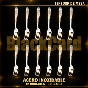 TENEDOR DE MESA ACERO INOXIDABLE X12 EN BOLSA