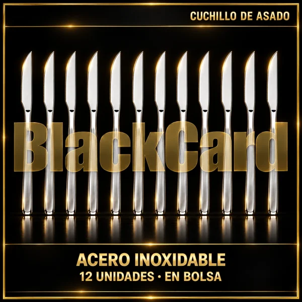 CUCHILLO DE ASADO ACERO INOXIDABLE X12 BOLSA
