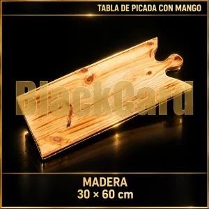 TABLA DE PICADA GRANDE C/MANGO DE MADERA 30X60CM