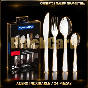 JUEGO CUBIERTOS MALIBU DE ACERO X24 PIEZAS TRAMONTINA