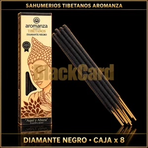 SAHUMERIOS TIBETANOS CAJA X8 DIAMANTE NEGRO (AQUI Y AHORA)