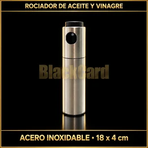 ROCIADOR ACEITE/VINAGRE PLASTICO FORRADO ACERO INOX 18X4CM