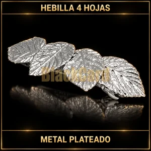 HEBILLA 4 HOJAS PLATEADA DE METAL