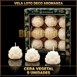 VELA LOTO DECO CERA VEGETAL X9 UNID. AROMANZA