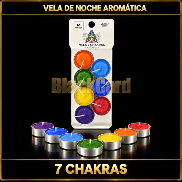 VELA DE NOCHE 7 CHAKRAS AROMATICA