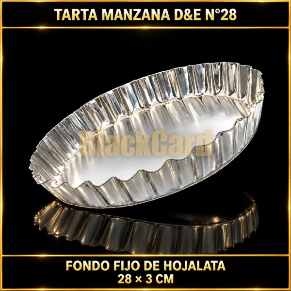 TARTA DE MANZANA FONDO FIJO DE HOJALATA D&E N°28 28X3CM