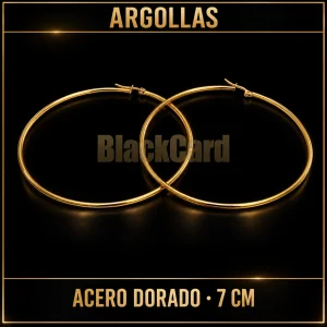 ARGOLLAS 7 CM ACERO DORADO