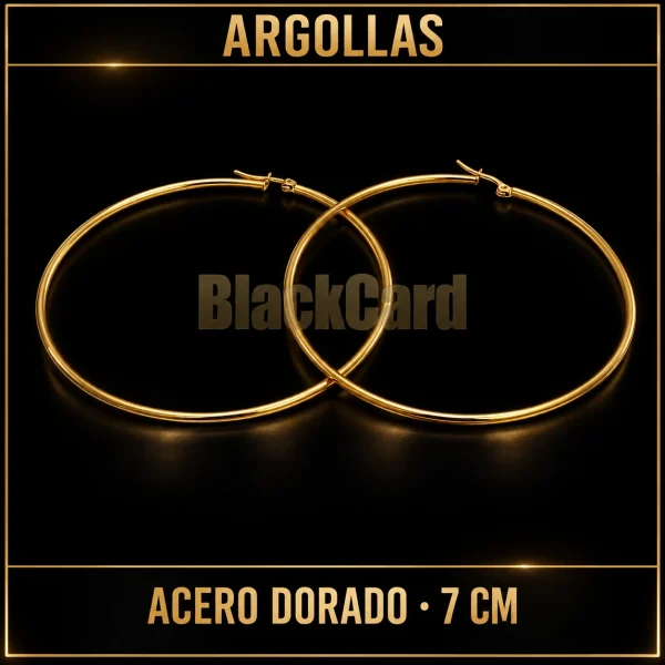 ARGOLLAS 7 CM ACERO DORADO