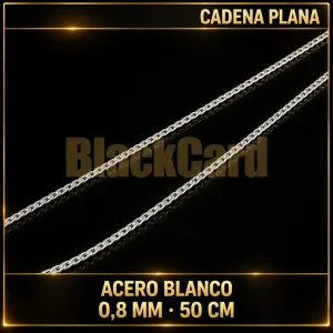 CADENA PLANA (0.8MM - 50CM) (ACERO BLANCO)
