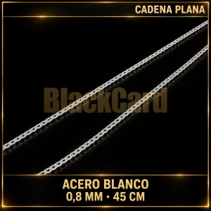 CADENA PLANA (0.8MM - 45CM) (ACERO BLANCO)