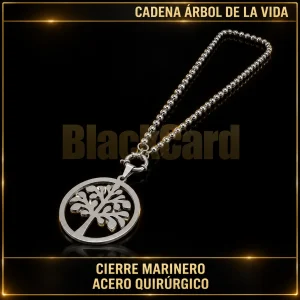 CADENA CIERRE MARINERO CON DIJE ÁRBOL DE LA VIDA (A.Q.)