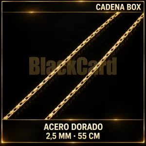 CADENA BOX (2.5MM - 55CM) (ACERO DORADO)