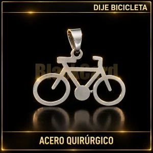DIJE BICICLETA (A.Q) — vista principal sobre fondo negro con detalles dorados