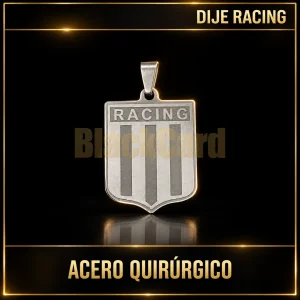 DIJE RACING (A.Q) — vista principal sobre fondo negro con detalles dorados