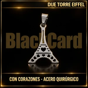 DIJE TORRE EIFFEL CON CORAZONES (A.Q.)