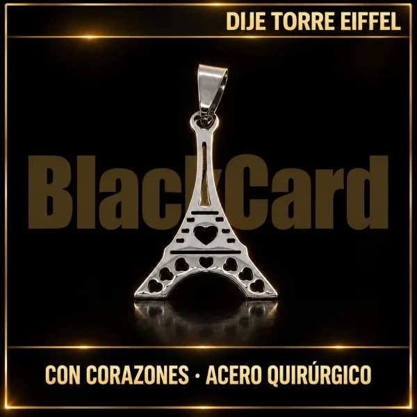 DIJE TORRE EIFFEL CON CORAZONES (A.Q.)