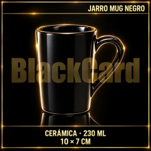 JARRO MUG NEGRO CERAMICA 230ML 10X7CM (A767.0806)