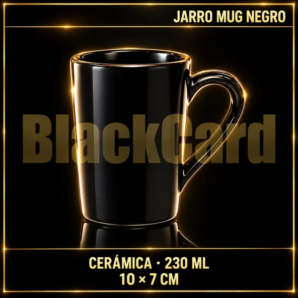 JARRO MUG NEGRO CERAMICA 230ML 10X7CM (A767.0806)