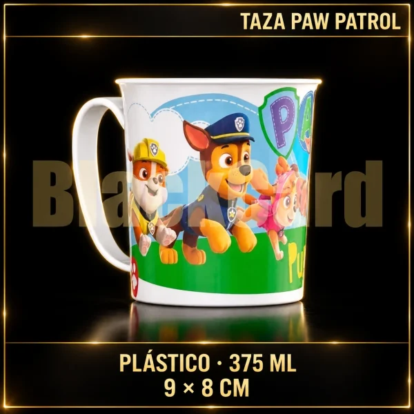 TAZA GRANDE PAW PATROL DE PLASTICO 375ML 9X8CM