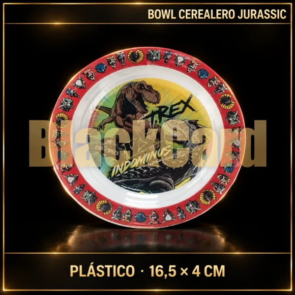BOWL CEREALERO JURASSIC DE PLASTICO 16.5X4CM