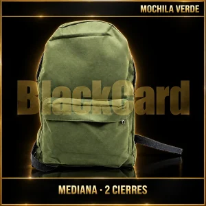 MOCHILA MEDIANA COLOR VERDE 2 CIERRES