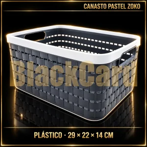 CANASTO PLASTICO LINEA PASTEL 29X22X14CM ZOKO