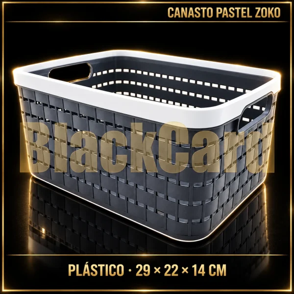 CANASTO PLASTICO LINEA PASTEL 29X22X14CM ZOKO