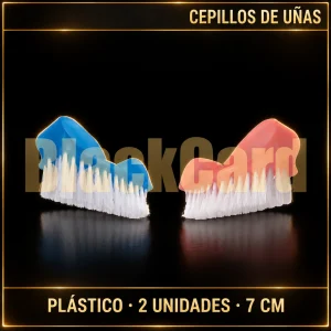 CEPILLO DE UÑAS PLASTICO COLOR X2 7CM