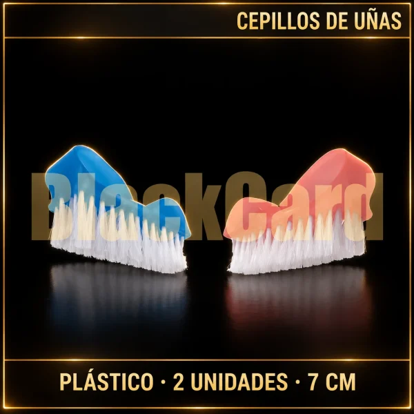 CEPILLO DE UÑAS PLASTICO COLOR X2 7CM