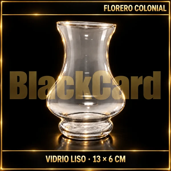 FLORERO COLONIAL LISO DE VIDRIO 13X6CM