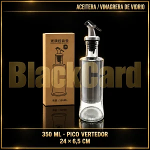 ACEITERA VINAGRERA VIDRIO 350ML C/PICO VERTEDOR 24X6.5CM