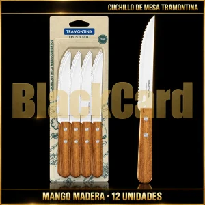 CUCHILLO ASADO DE MESA M/MADERA X12 TRAMONTINA