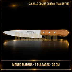 CUCHILLO COCINA CARBON 7' MANGO MADERA 30CM TRAMONTINA