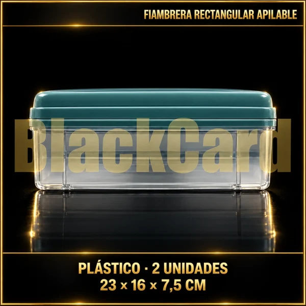 FIAMBRERA RECTANGULAR APILABLE DE PLASTICO X2 23X16X7.5CM