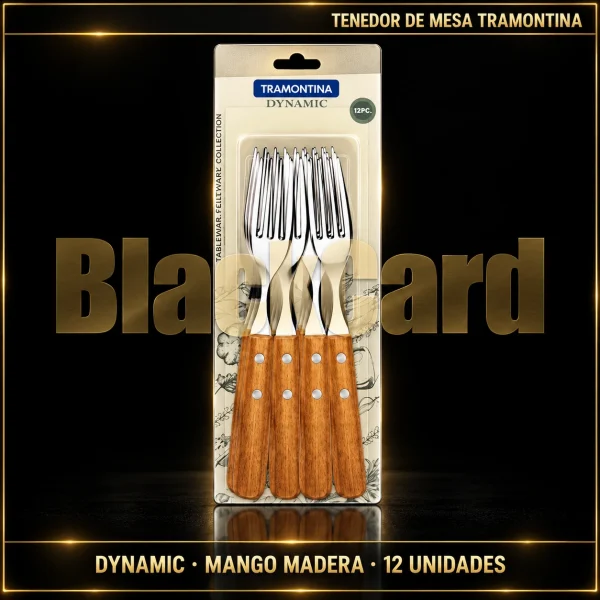 TENEDOR MESA MANGO MADERA DYNAMIC X12 TRAMONTINA
