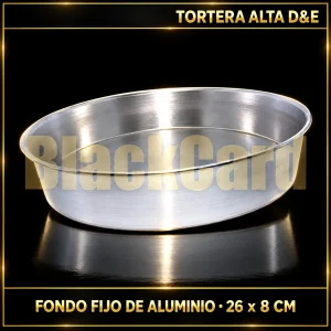 TORTERA ALTA FONDO FIJO DE ALUMINIO D&E 26X8CM