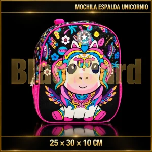 MOCHILA ESPALDA UNICORNIO 25X30X10CM