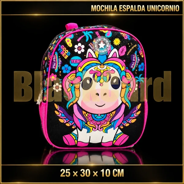 MOCHILA ESPALDA UNICORNIO 25X30X10CM