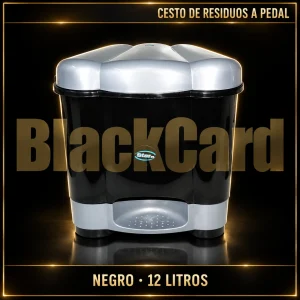 CESTO DE RESIDUOS A PEDAL 12 LTS NEGRO