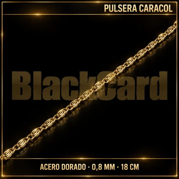 PULSERA CARACOL (0.8MM X 18CM) (ACERO DORADO)