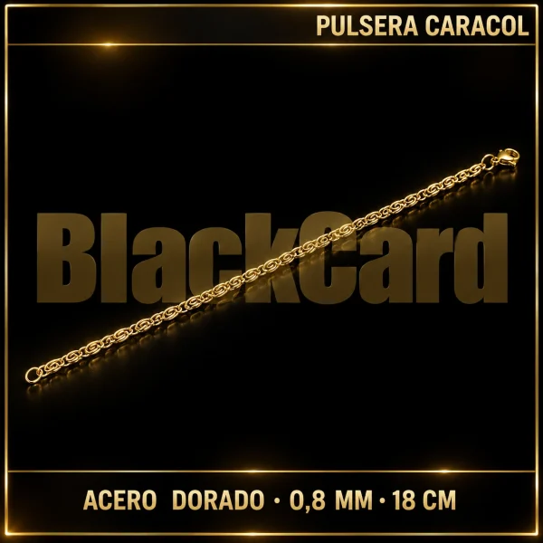 PULSERA CARACOL (0.8MM X 18CM) (ACERO DORADO)