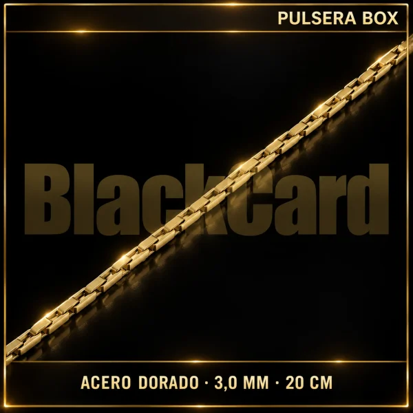 PULSERA BOX (3.0MM-20CM) (ACERO DORADO)