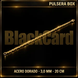 PULSERA BOX (3.0MM-20CM) (ACERO DORADO)