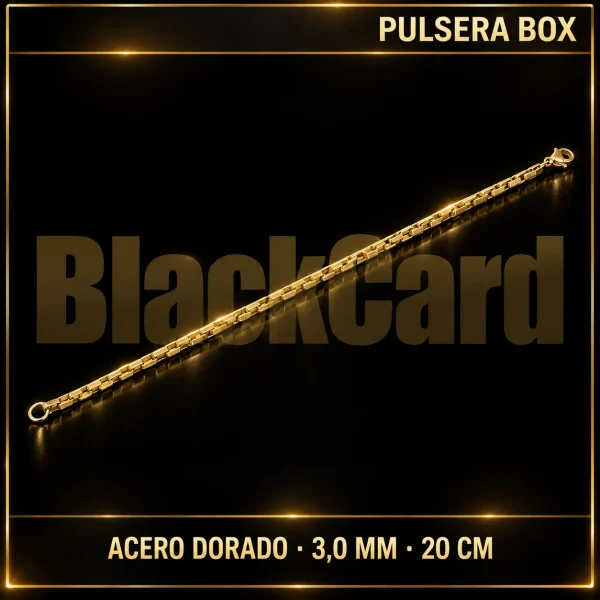 PULSERA BOX (3.0MM-20CM) (ACERO DORADO)